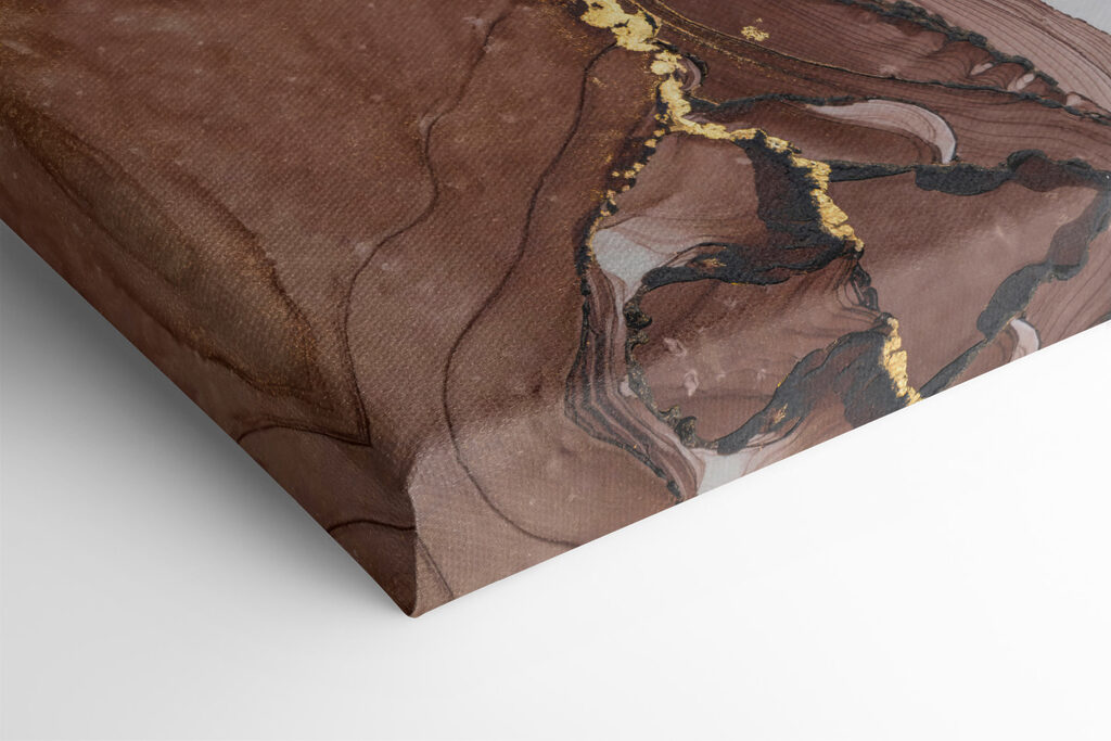 A close up of a painting