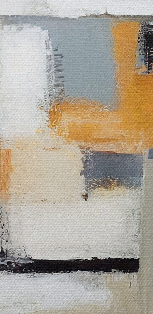 A painting of a white and black abstract art A painting of a white and black abstract art
