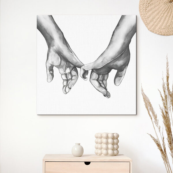 A drawing of two hands holding each other