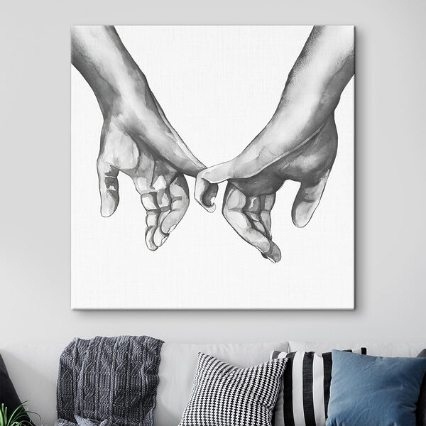 A drawing of two hands holding each other