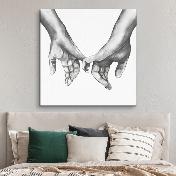 A drawing of two hands holding each other