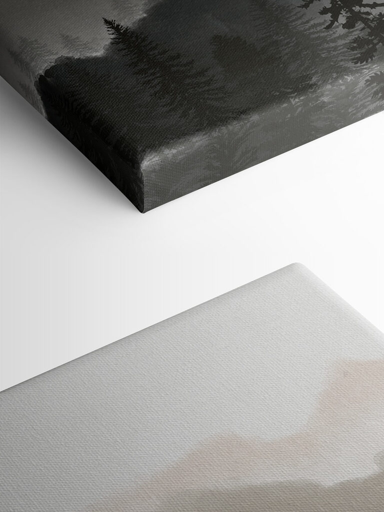 A landscape of mountains and trees