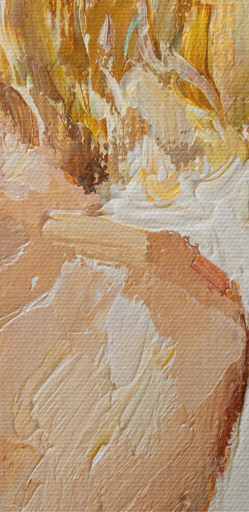 A painting of a woman wearing a hat