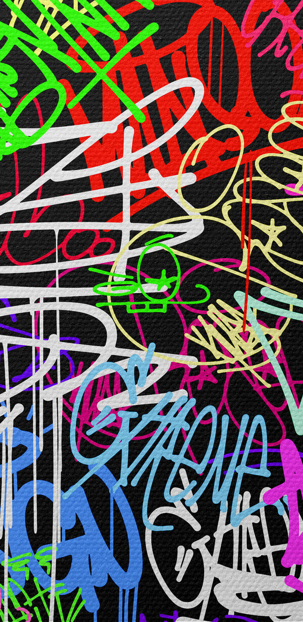 Színes graffiti fekete háttéren Színes graffiti fekete háttéren