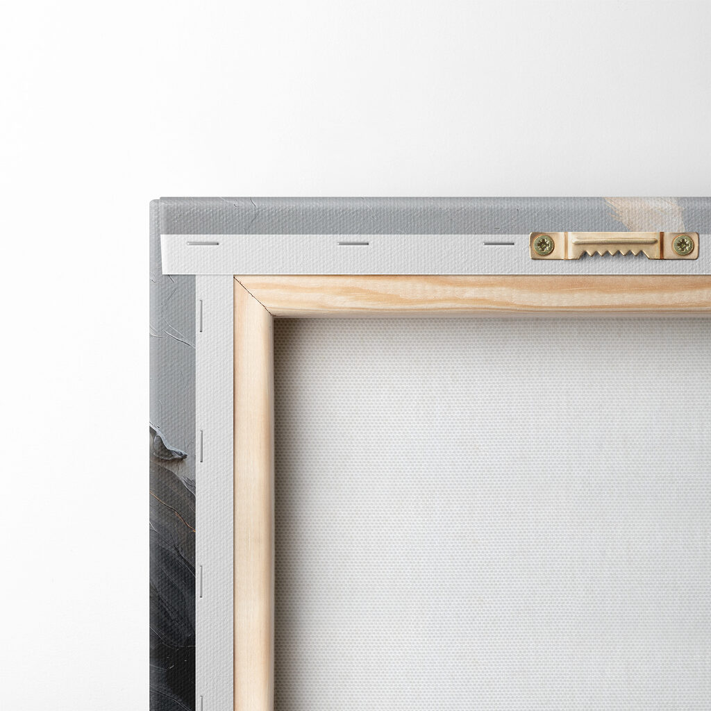 A close up of a painting