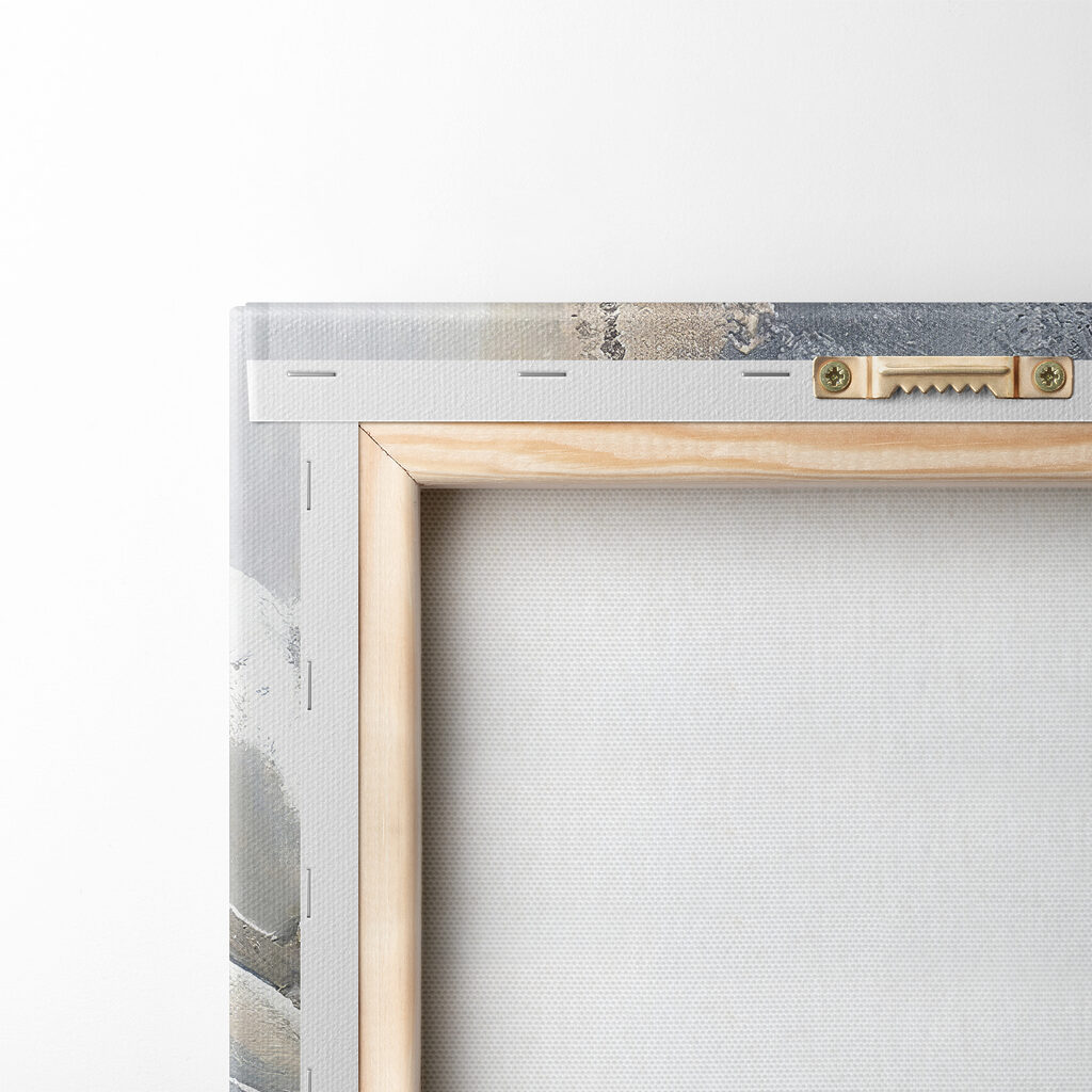 A painting of flowers on a grey background