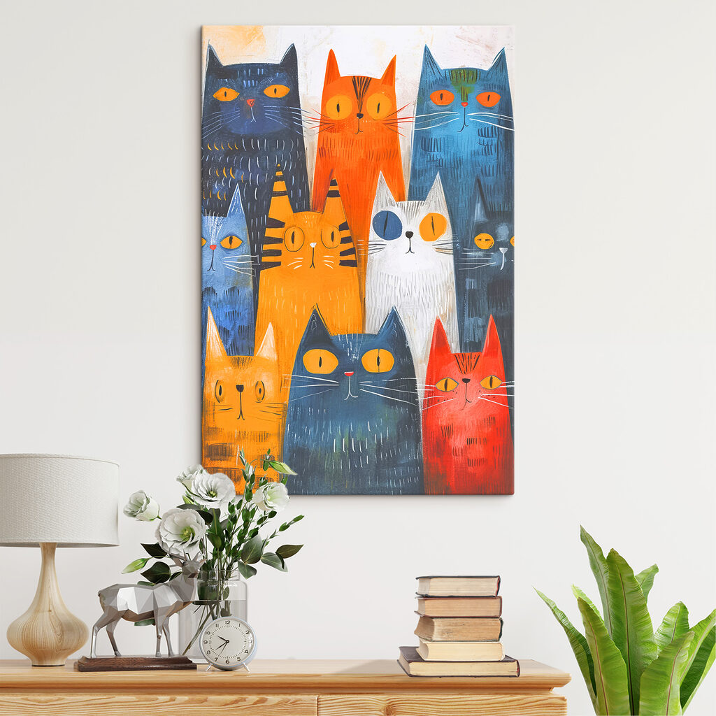 A group of cats with different colors A group of cats with different colors