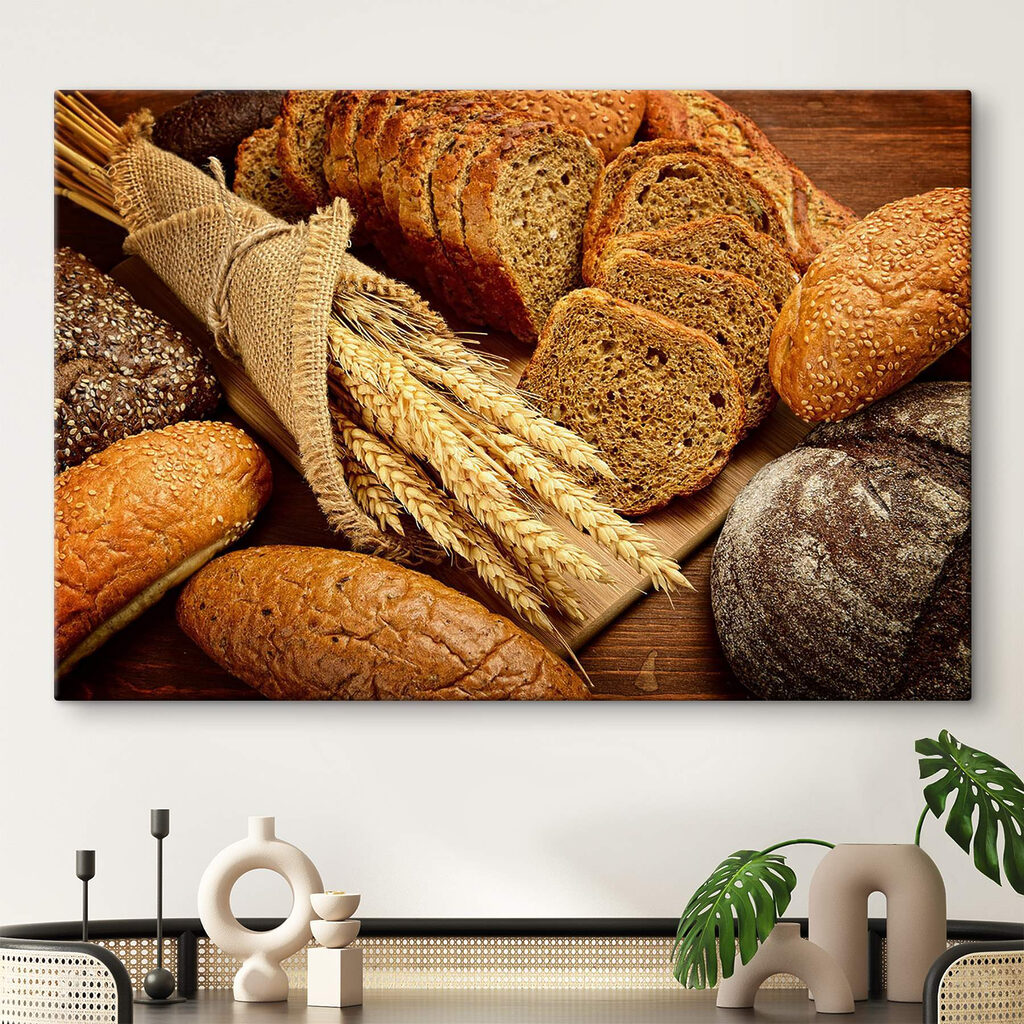 A group of bread on a cutting board A group of bread on a cutting board