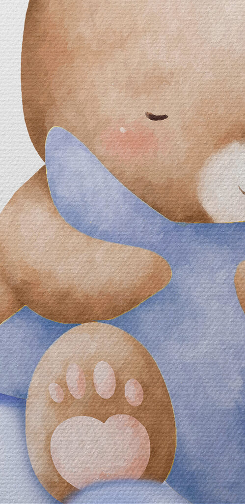 A teddy bear on a cloud