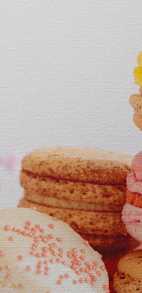 A stack of colorful cookies