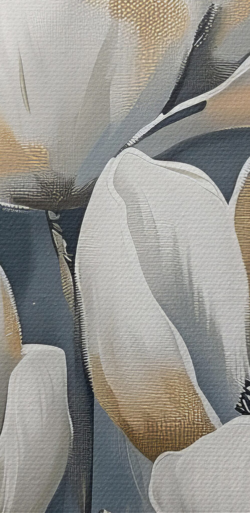 A painting of white flowers A painting of white flowers