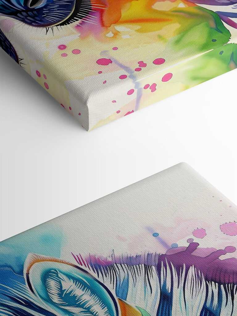 A colorful zebra with rainbow colors