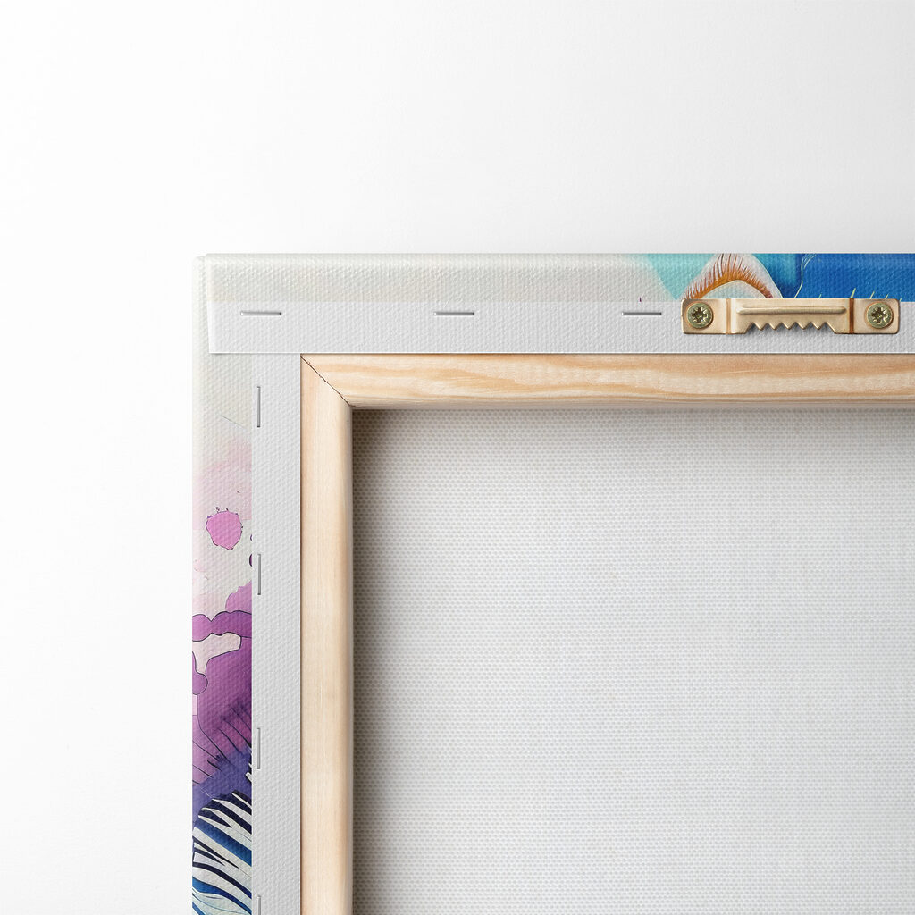 A colorful zebra with rainbow colors