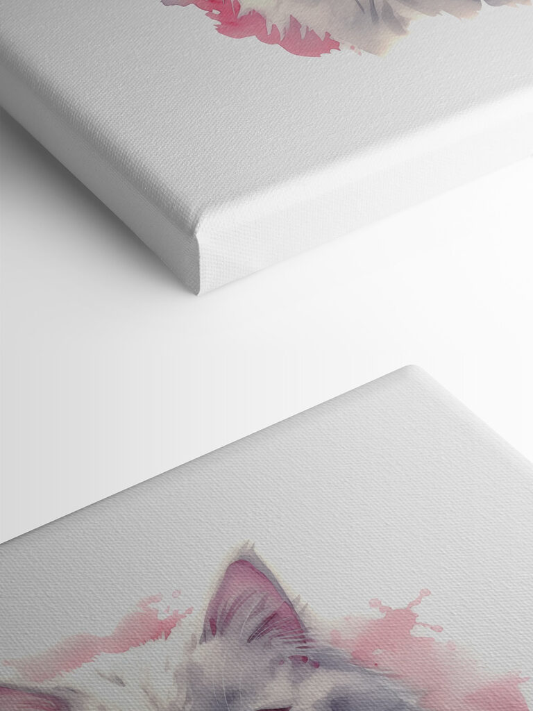 A watercolor of a cat wearing a bow tie