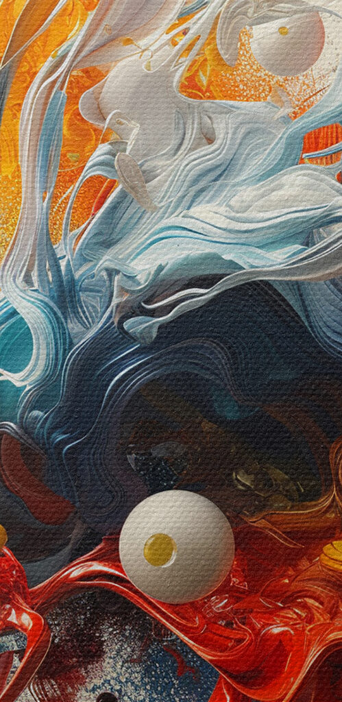 A colorful paint splashing