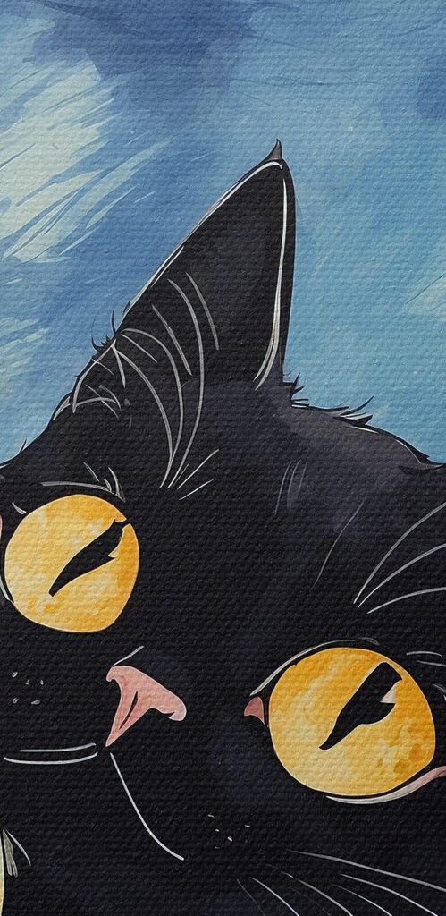 A cat looking up at the moon A cat looking up at the moon