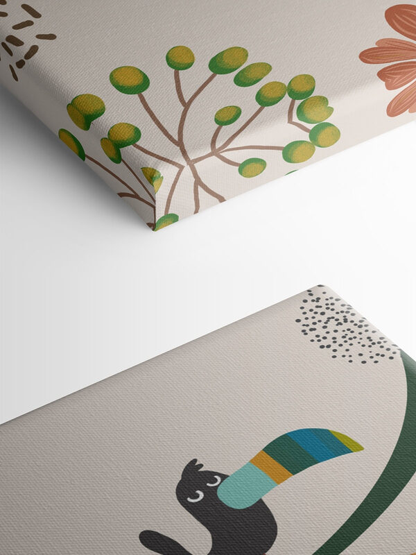 A monkey and bird on a branch A monkey and bird on a branch