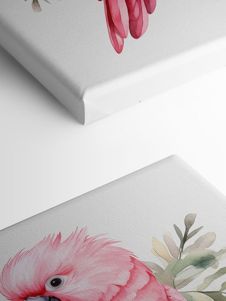 A pink bird on a branch