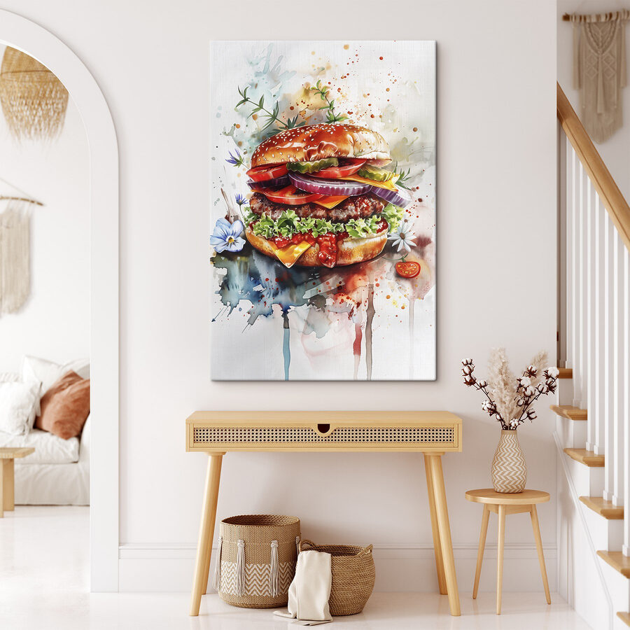 Vászonképek Akvarell egy hamburgerről - Image 9