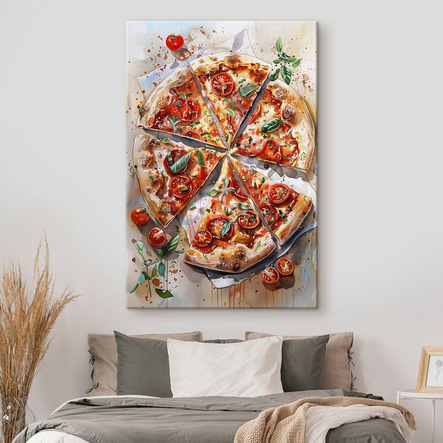 Akvarell egy pizza
