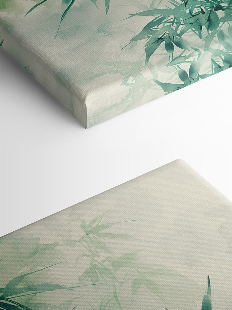 Serene bamboo leaves in gentle hues Serene bamboo leaves in gentle hues
