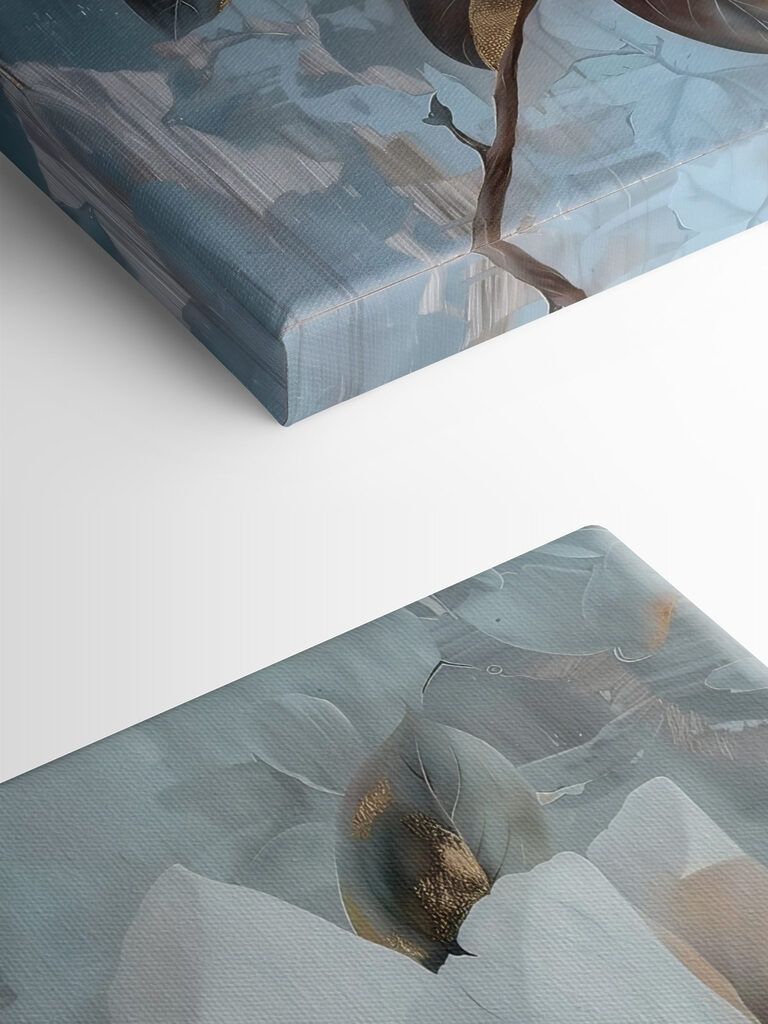 White flower with brown leaves