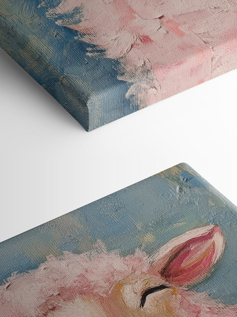 Painting of a pink sheep