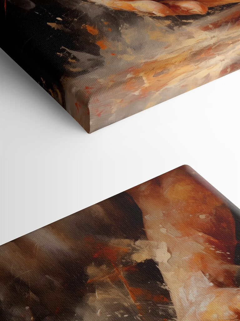 Painting of hands holding a ball of bread Painting of hands holding a ball of bread