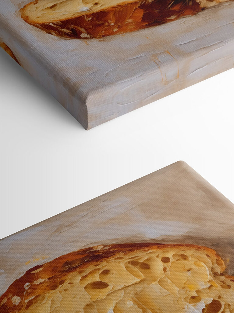 Piece of bread with holes in it