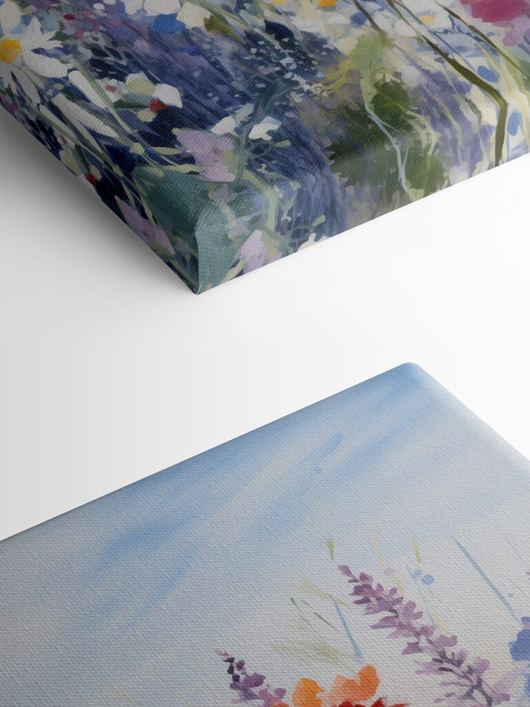 Painting of flowers in a field Painting of flowers in a field