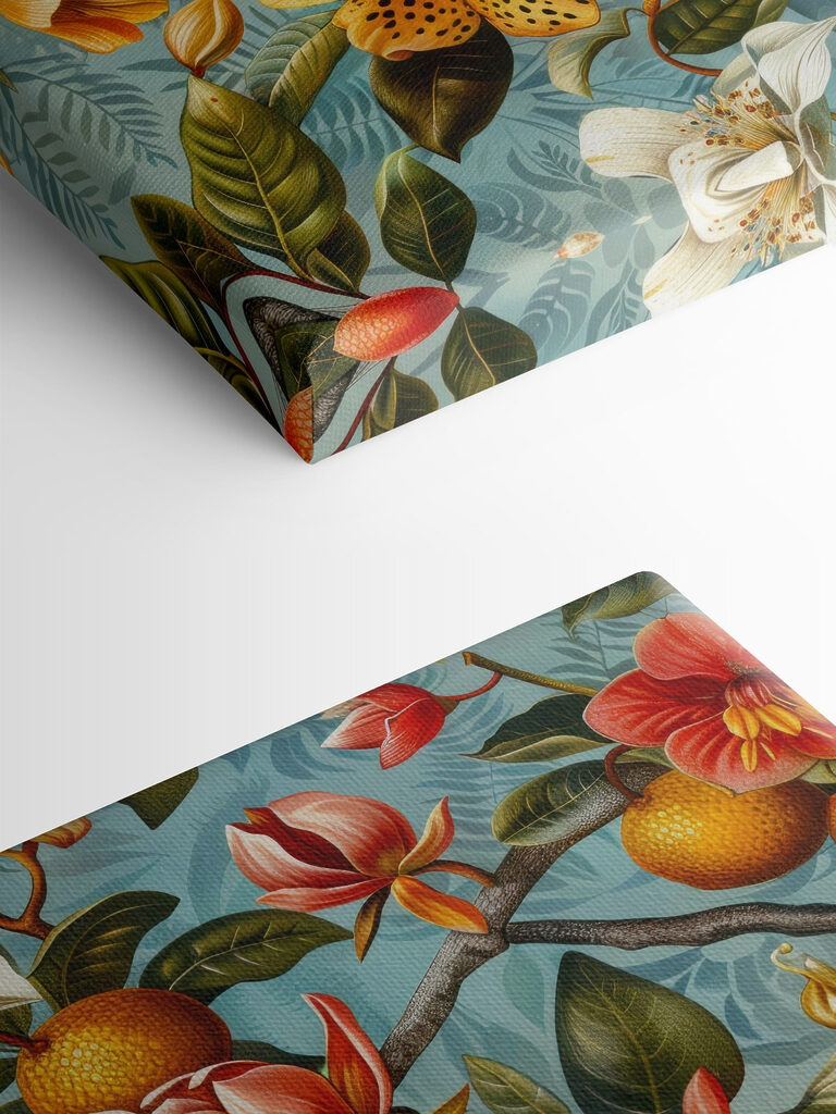 Floral pattern with oranges and flowers Floral pattern with oranges and flowers