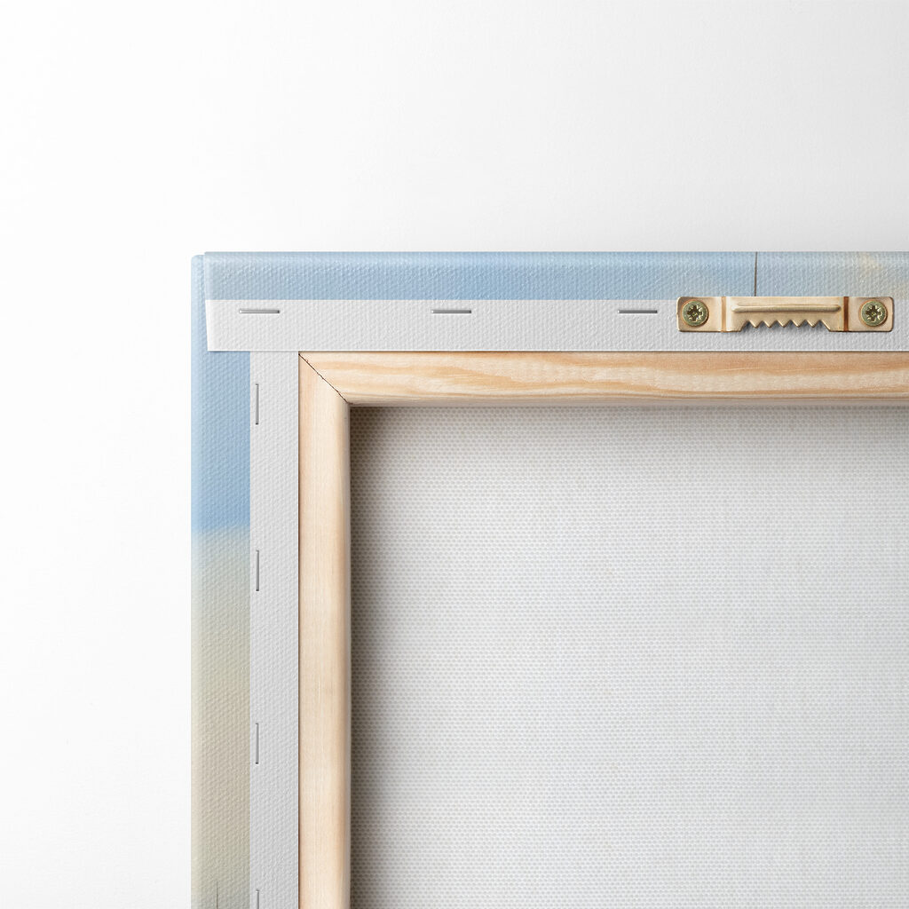 Watercolor of a boat in a harbor