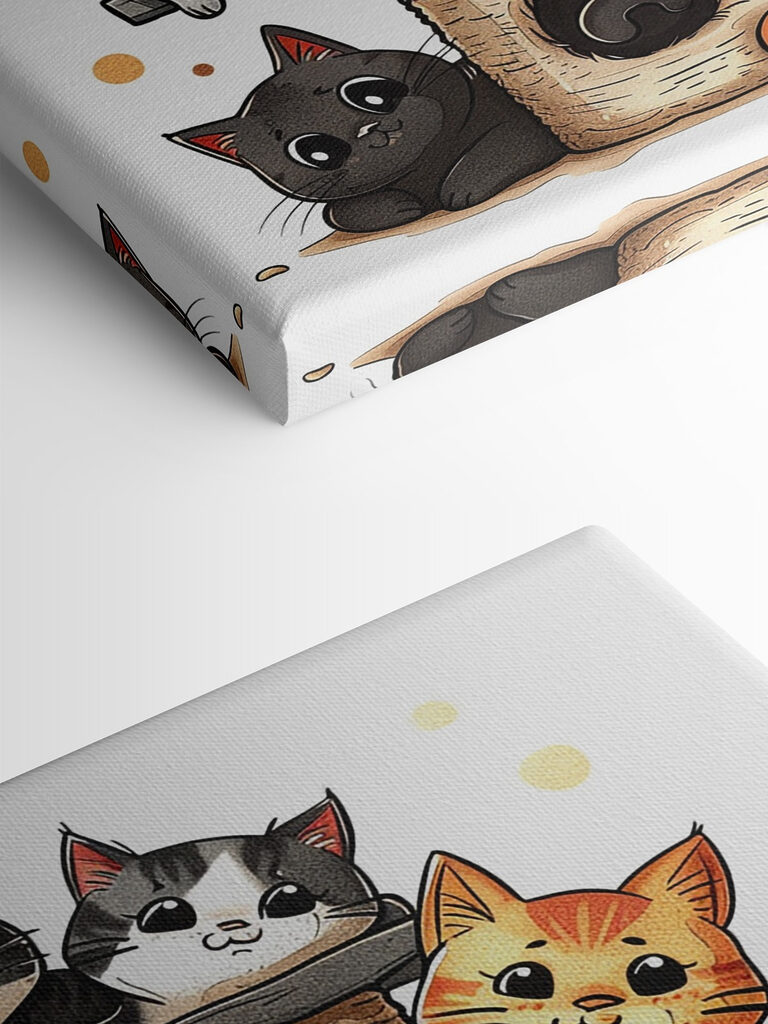 Group of cats on a tower