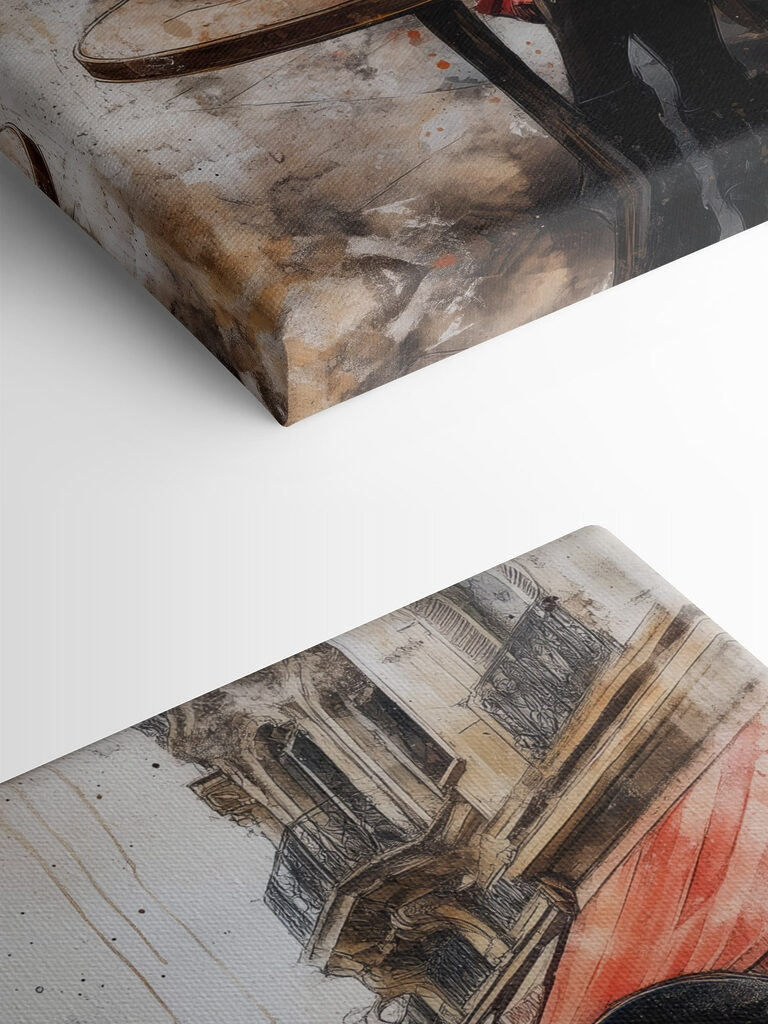 Cartoon character sitting at a table with a cup of tea