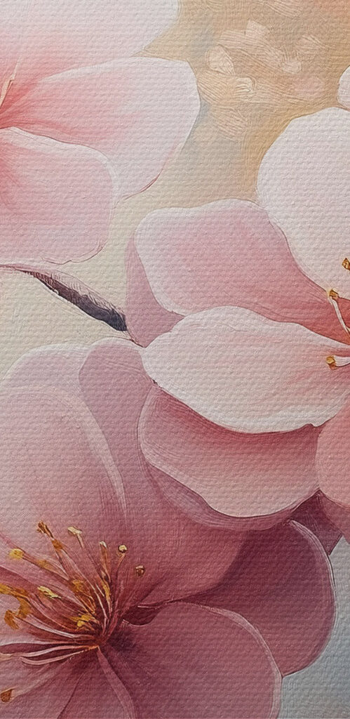 Painting of pink flowers