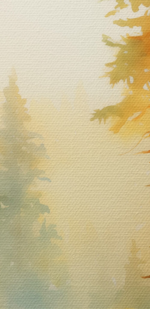 Watercolor painting of a forest Watercolor painting of a forest