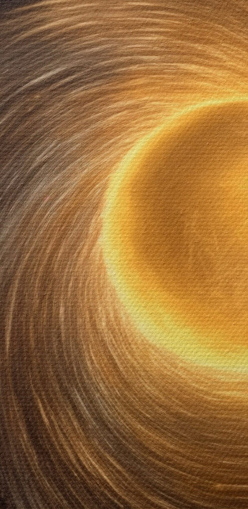 Yellow circle in space Yellow circle in space