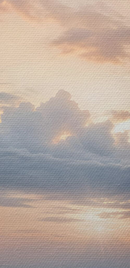 Body of water with a tree and clouds in the sky