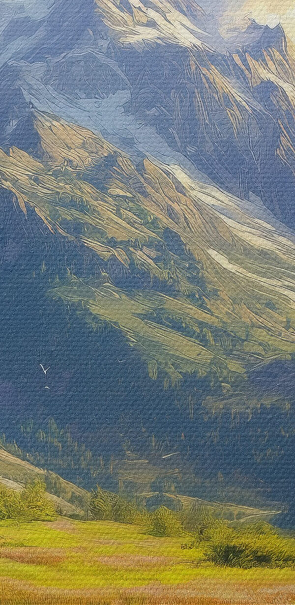 River running through a valley with mountains in the background River running through a valley with mountains in the background