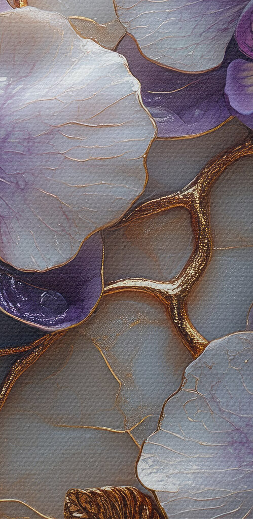 Delicate orchids on marble backdrop