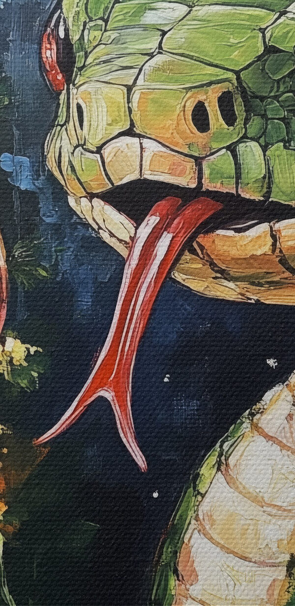 Festmény egy kígyóról, kezében egy pohár borral Festmény egy kígyóról, kezében egy pohár borral