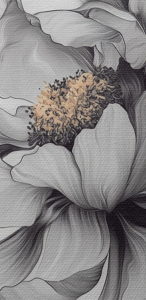 Elegant floral design in monochrome hues