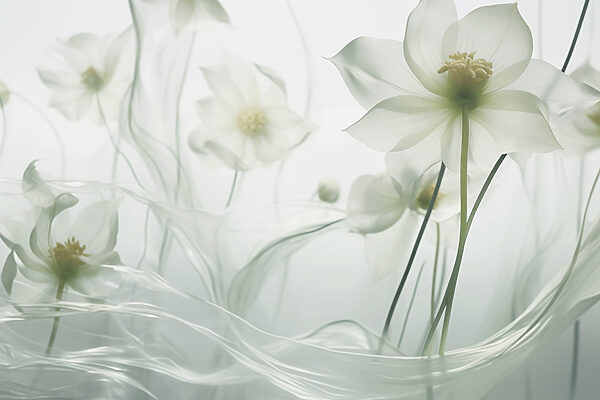 White flowers with long stems and stems White flowers with long stems and stems