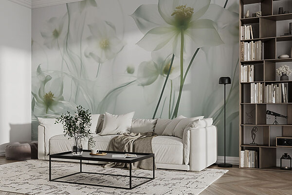 White flowers with long stems and stems White flowers with long stems and stems