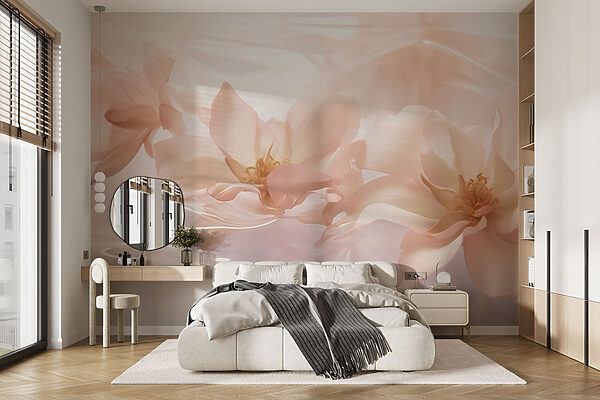 Group of pink flowers floating in water