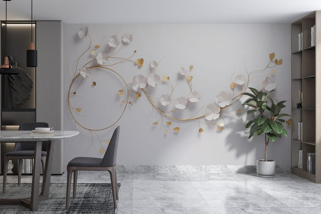 Elegant floral decor on a wall Elegant floral decor on a wall