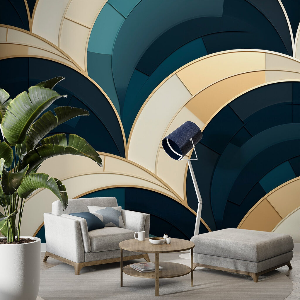 Abstract curves in calming colors