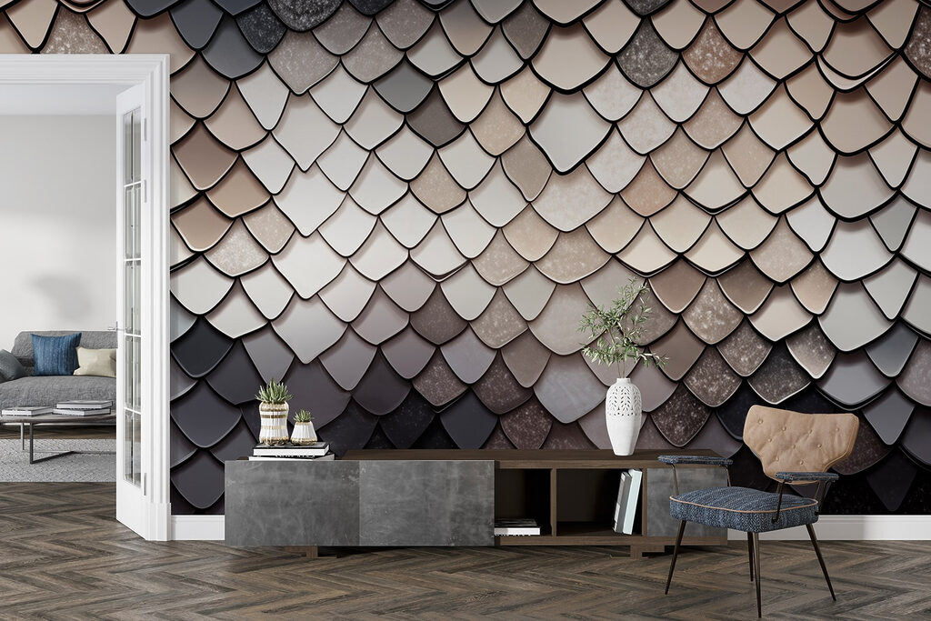 Textured scales in muted color palette Textured scales in muted color palette