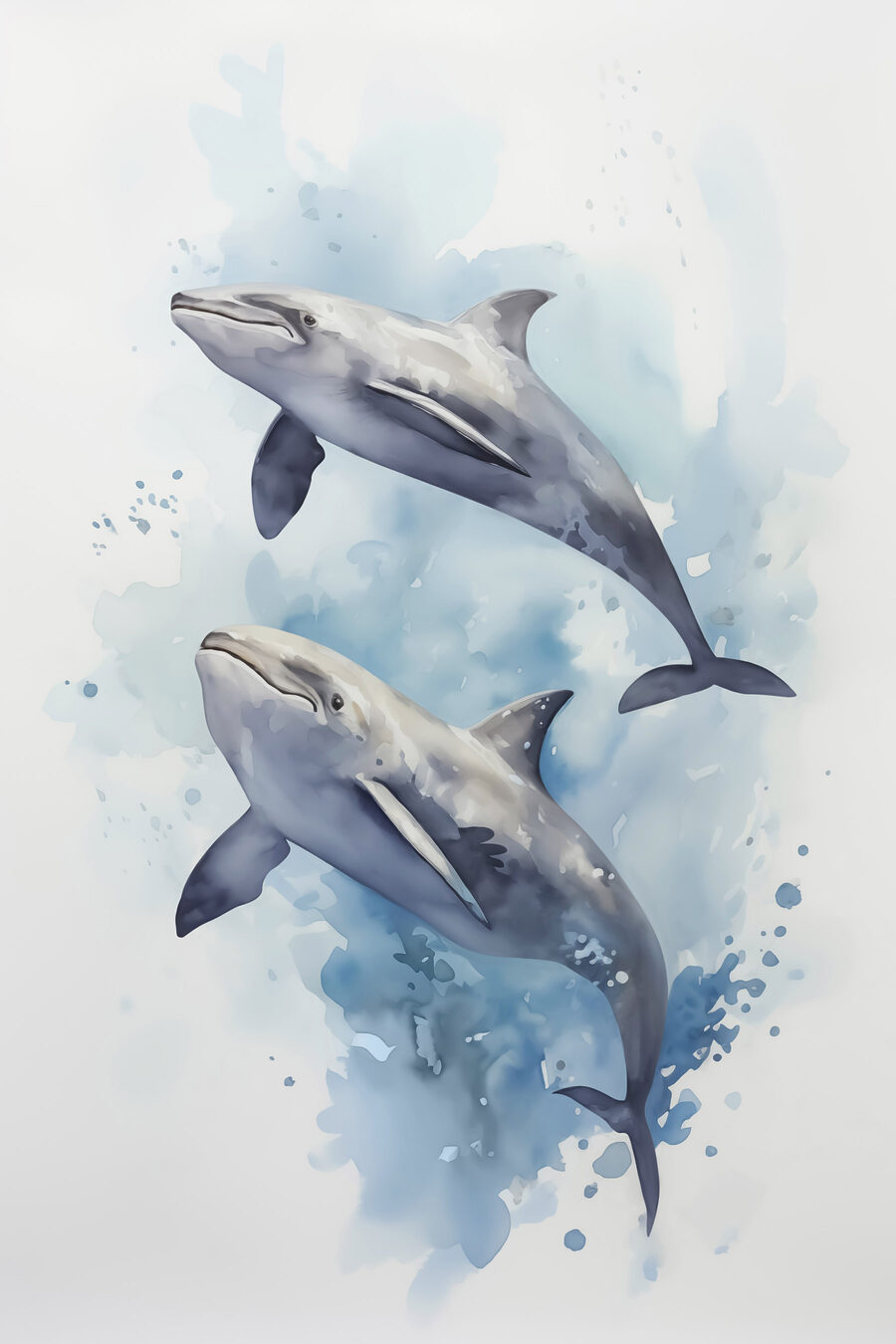 Két delfin úszik a vízben Két delfin úszik a vízben