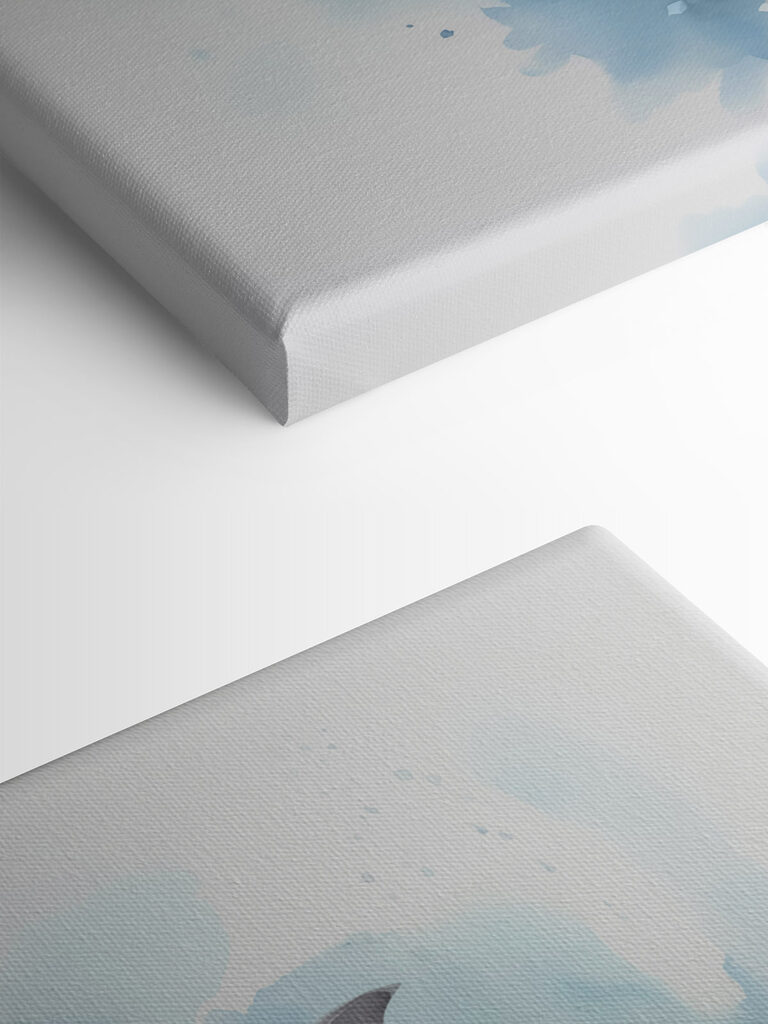 Two dolphins swimming in the water